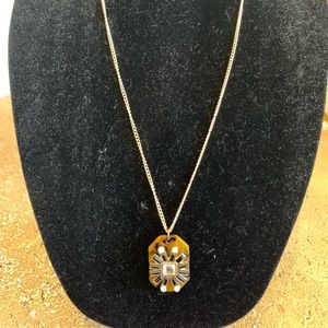 Tortoise Shell Pendant Necklace
